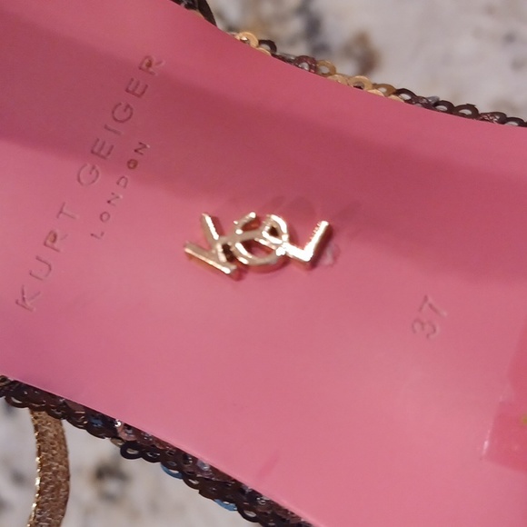 KURT GEIGER LONDON  Kensington Sequin Zebra Striped  Brown & Gold Seqin EU 37 - Picture 14 of 15